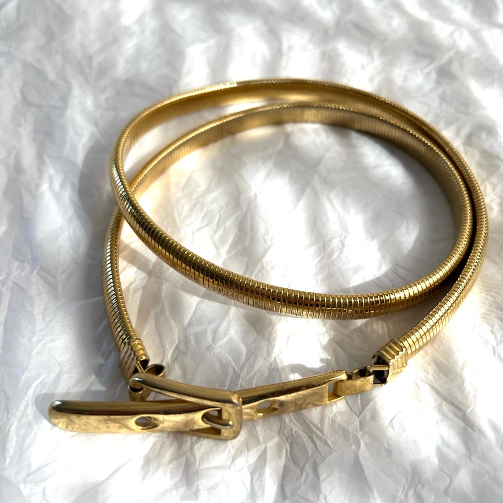 Vintage chic skinny belt goldstone timeless 32” Small